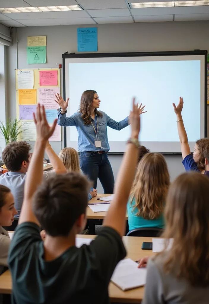 Primary student writing in class